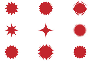 PrintBlack silhouette set of various sparkling stars and celestial shapes, perfect for magic themes, night sky decorations, and festive designs,