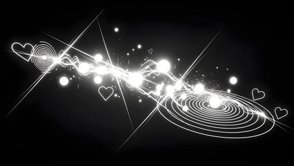 Astronomical event with bright lights and spiral patterns