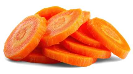 Carrot  slices on white background