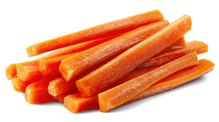 Carrot sticks on white background