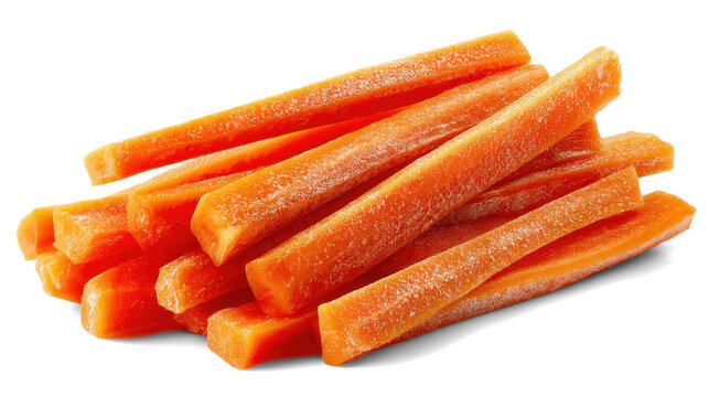 Carrot sticks on white background