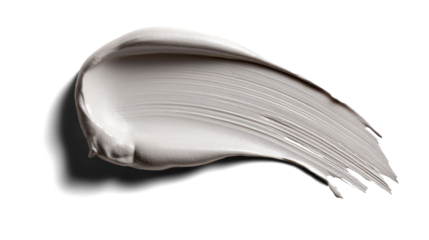 Cool grey BB cream swatch, satin texture with clean edges isolated on white background. Transparent background