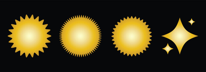 Star Sparkle Icons Set &ndash; Shining, Twinkle, Glow and Decorative Starburst Vector Illustration