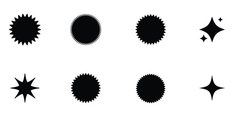 Star Sparkle Icons Set &ndash; Shining, Twinkle, Glow and Decorative Starburst Vector Illustration