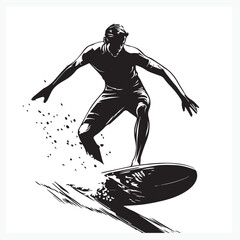 silhouette of a surfer
