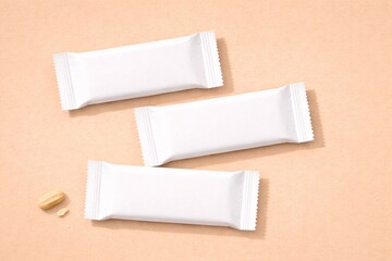 Minimalist Snack Bar Wrapper Mockup Design on Neutral Background