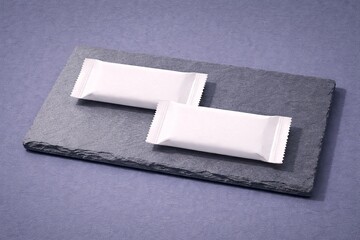 Minimalist Snack Bar Wrapper Mockup on Slate Surface for Branding and Design