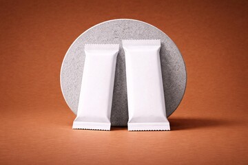 Minimalist Snack Bar Wrapper Mockup on Textured Background for Branding Design