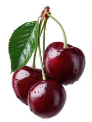 sweet cherries on white background