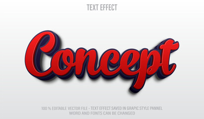 Concept 3d editable text effect style