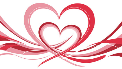 Abstract Heart Shape with Swirls Vector Design isolated on transparent background. Romantic Valentines Day Graphic Element for Love, Wedding, and Relationship Concepts.