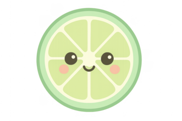 Smiling kawaii lime citrus fruit character illustration