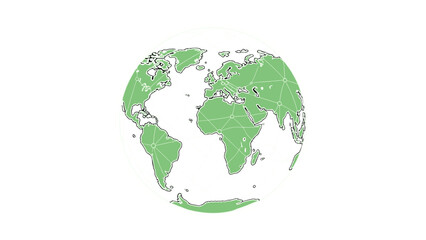 Fototapeta premium Green Globe World Map Network - Vector Illustration, Ecology and Global Business Concept, Isolated on transparent background for Digital Design & Stock Illustration