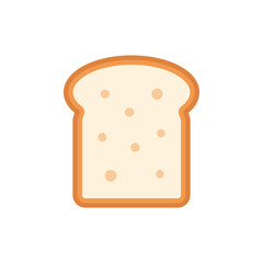 Bread slice icon flat vector design isolated on white background