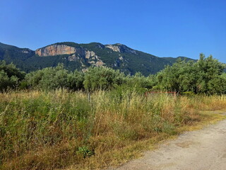 Greece - view of the mountains from the town of Kamena Vourla