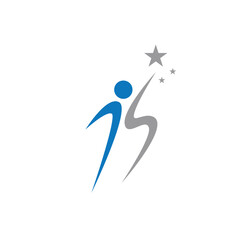 Human character logo sign