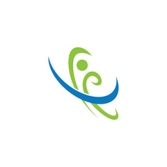 Human character logo sign