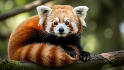red panda eating bamboo