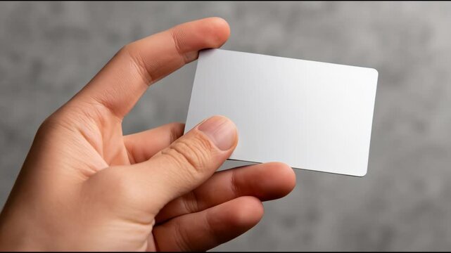 Hand holding a blank credit debit business card