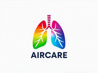 Vibrant rainbow lung logo for healthcare and wellness brand Aircare