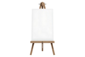 Minimal Blank White Easel for Presentations on Transparent Background
