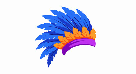 Obraz premium Colorful Feather Headband or Hairpiece Illustration.