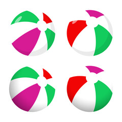 Vector isolated colorful Beach Balls set