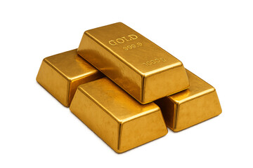 A gleaming stack of four pure gold bars, each weighing one kilogram, symbolizing wealth and investment