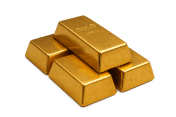 A gleaming stack of four pure gold bars, each weighing one kilogram, symbolizing wealth and investment