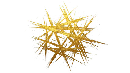 Abstract golden starburst with white speckles on black background explosion splatter