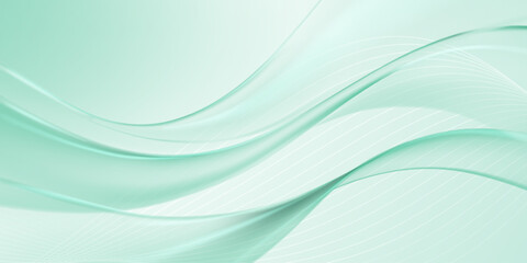 Smooth, flowing, abstract mint green background with wavy lines and subtle gradient effect, creating a calming atmosphere.