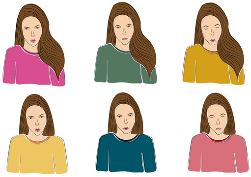 woman emotions color