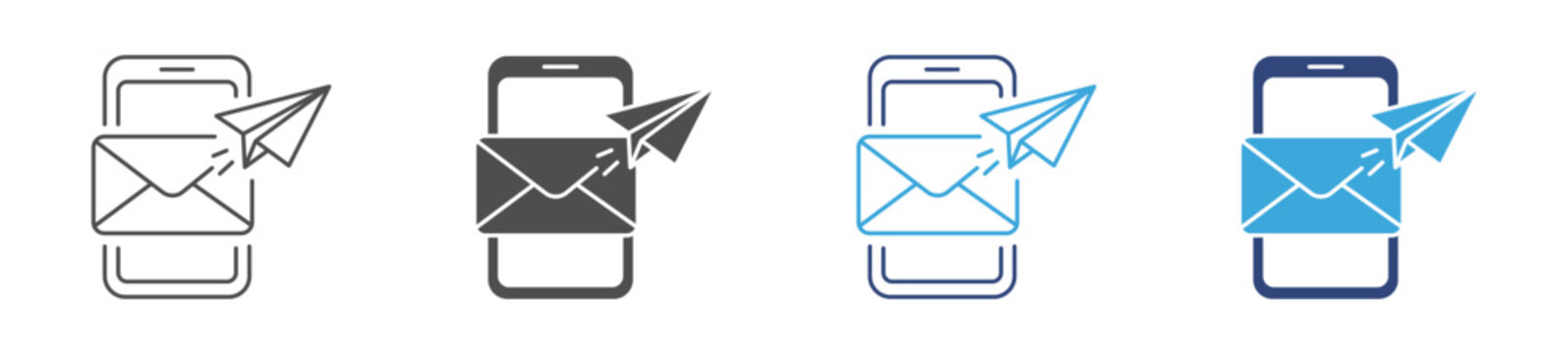 Sending email icon set, envelope icon set, mail symbol vector illustration . 