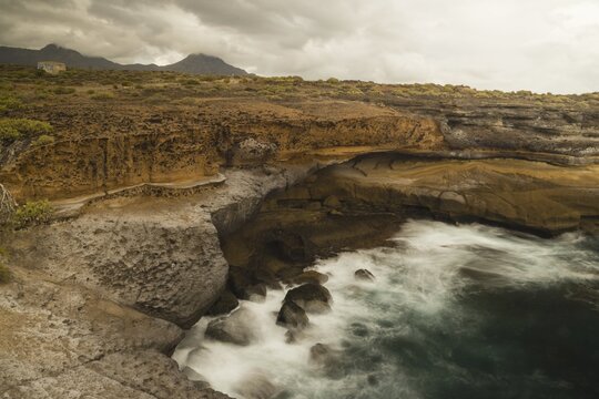 Coast, lava rock, El Puertito, west coast, Tenerife, Canary Islands, Spain