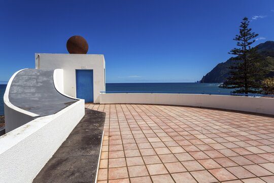 Viewing platform in front of the church Igreja de Nossa Senhora de Guadalupe, Porto da Cruz, Madeira, Portugal