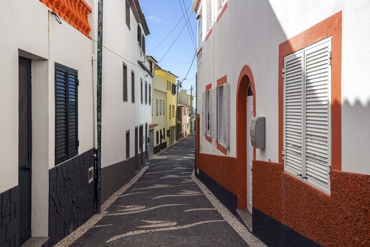 Alley with colourful houses, Paul do Mar, Madeira, Portugal