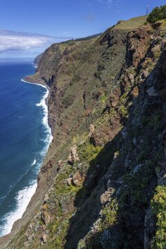 View of the cliffs from the Miradouro Farol da Ponta do Pargo, Ponta do Pargo, Madeira, Portugal