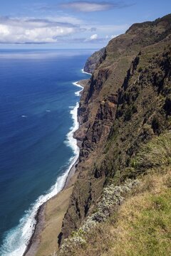 View of the cliffs from the Miradouro da Boa Morte, Ponta do Pargo, Madeira, Portugal