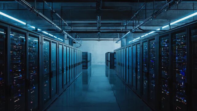 server rack in a data center