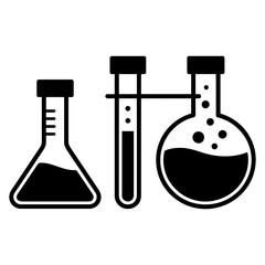 Chemistry Lab Equipment jar icon symbol Silhouette vector on white background