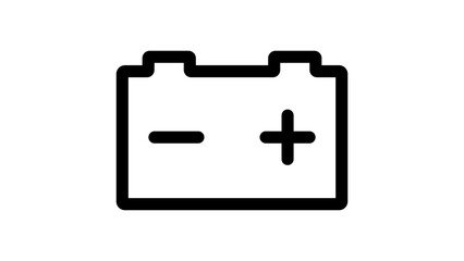 Car accumulator UI icon, electric car battery minimal line vector symbol