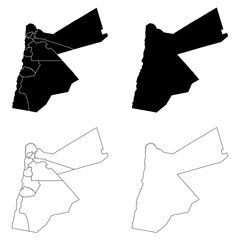 Jordan Outline and Solid Fill Map Set.