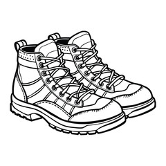 Realistic hiking boots rendered