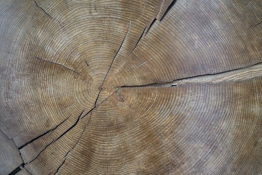 Cross-section through a tree trunk with annual rings, tree slice, Blair Castle, Blair Atholl, Perth and Kinross, Scotland, Great Britain