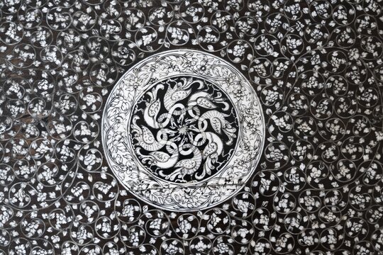 Marquetry, Table, Blair Castle, Blair Atholl, Perth and Kinross, Scotland, Great Britain