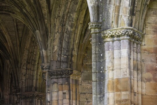 Vault, Melrose Abbey Ruin, Melrose, Borders District, Scotland, United Kingdom