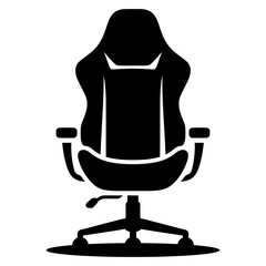 minimalistic Gaming Chair Icon Silhouette Vector on White Background