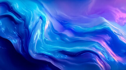 Obraz premium Blue and purple wave with a lot of movement. The water is very thick and has a lot of texture