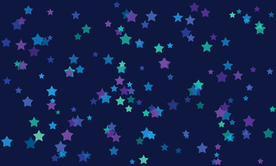 Scattered Blue and Purple Stars on Deep Navy Background