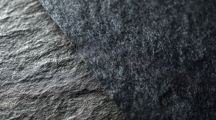 Close-up of Two Dark Textured Material Surfaces black